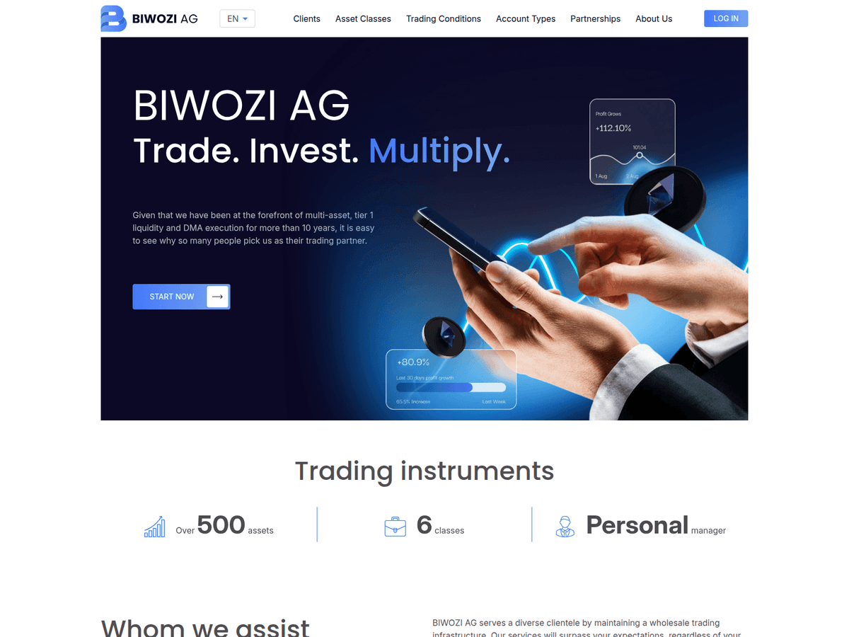 Screenshot der Webseite Biwozi Ag (biwozi-ag.com)