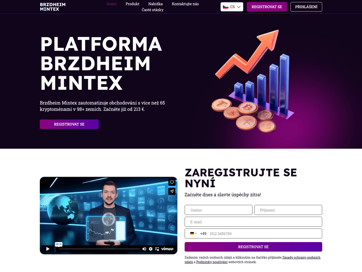 Screenshot der Webseite Brzdheim Mintex (brzdheim-mintex.com)