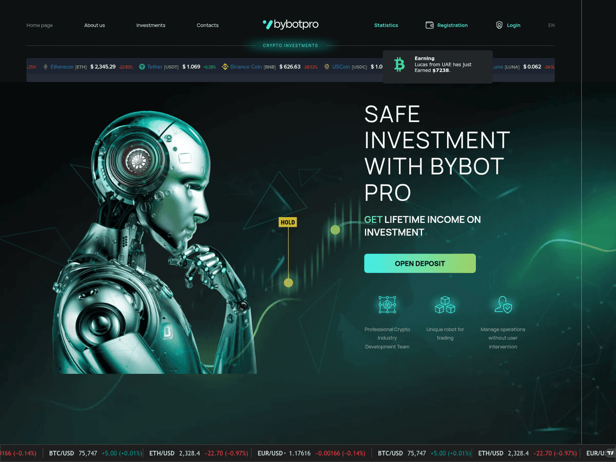 Screenshot der Webseite Bybotpro (bybotpro.org)