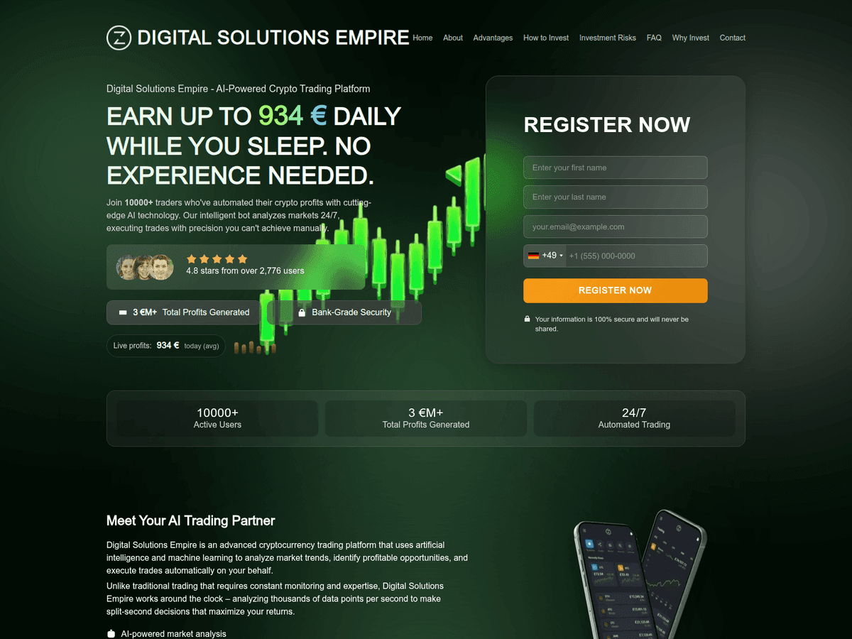 Screenshot der Webseite Digitalsolutionsempire (digitalsolutionsempire.net)