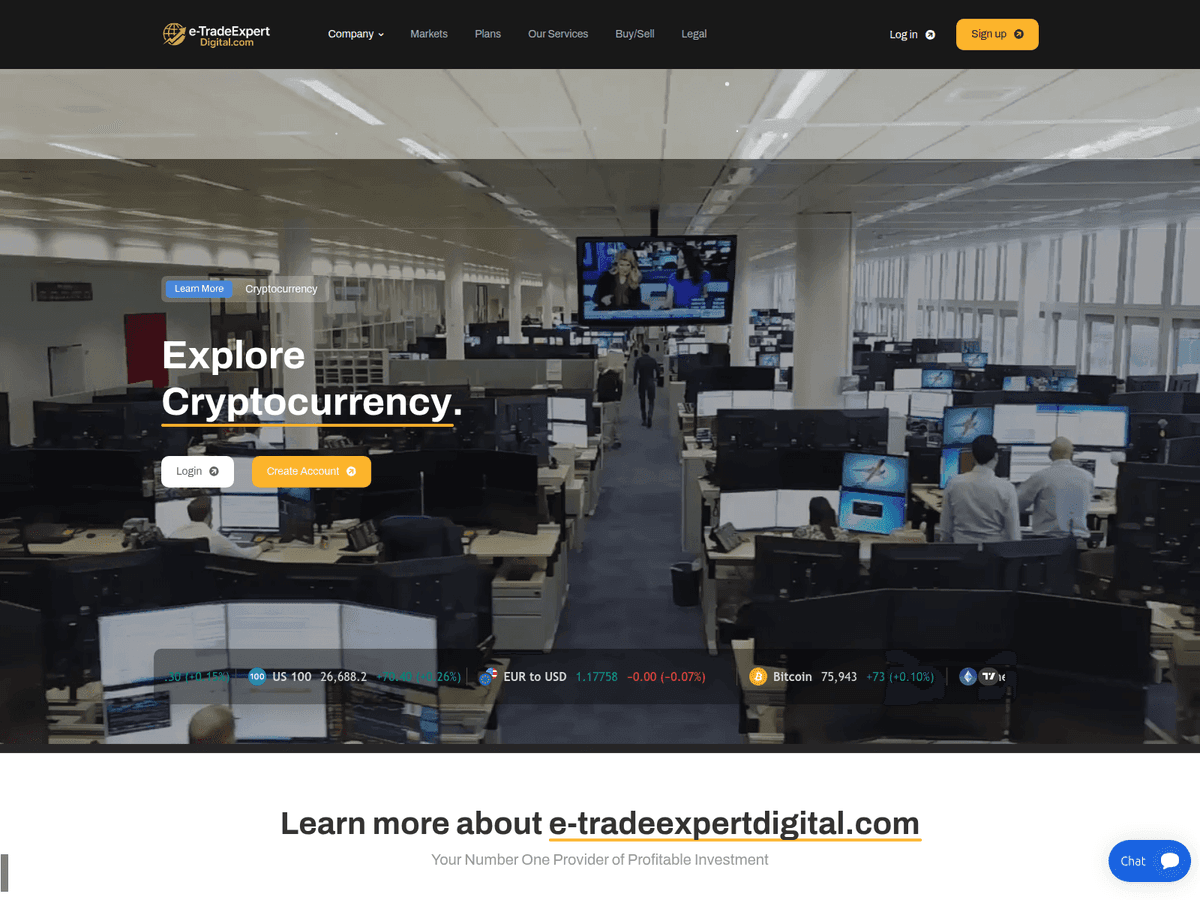 Screenshot der Webseite E Tradeexpertdigital (e-tradeexpertdigital.com)