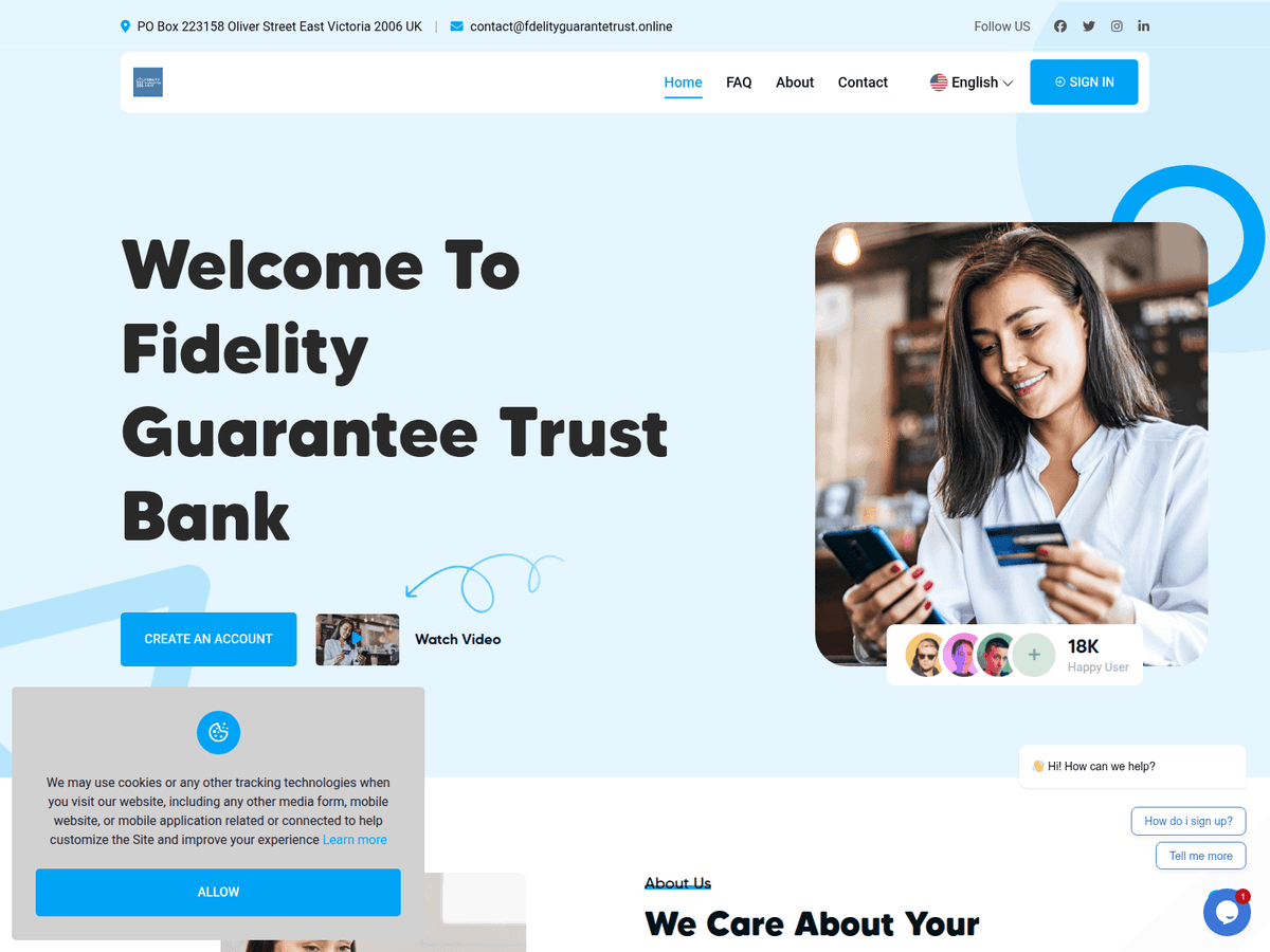 Screenshot der Webseite Fdelityguarantetrust (fdelityguarantetrust.online)