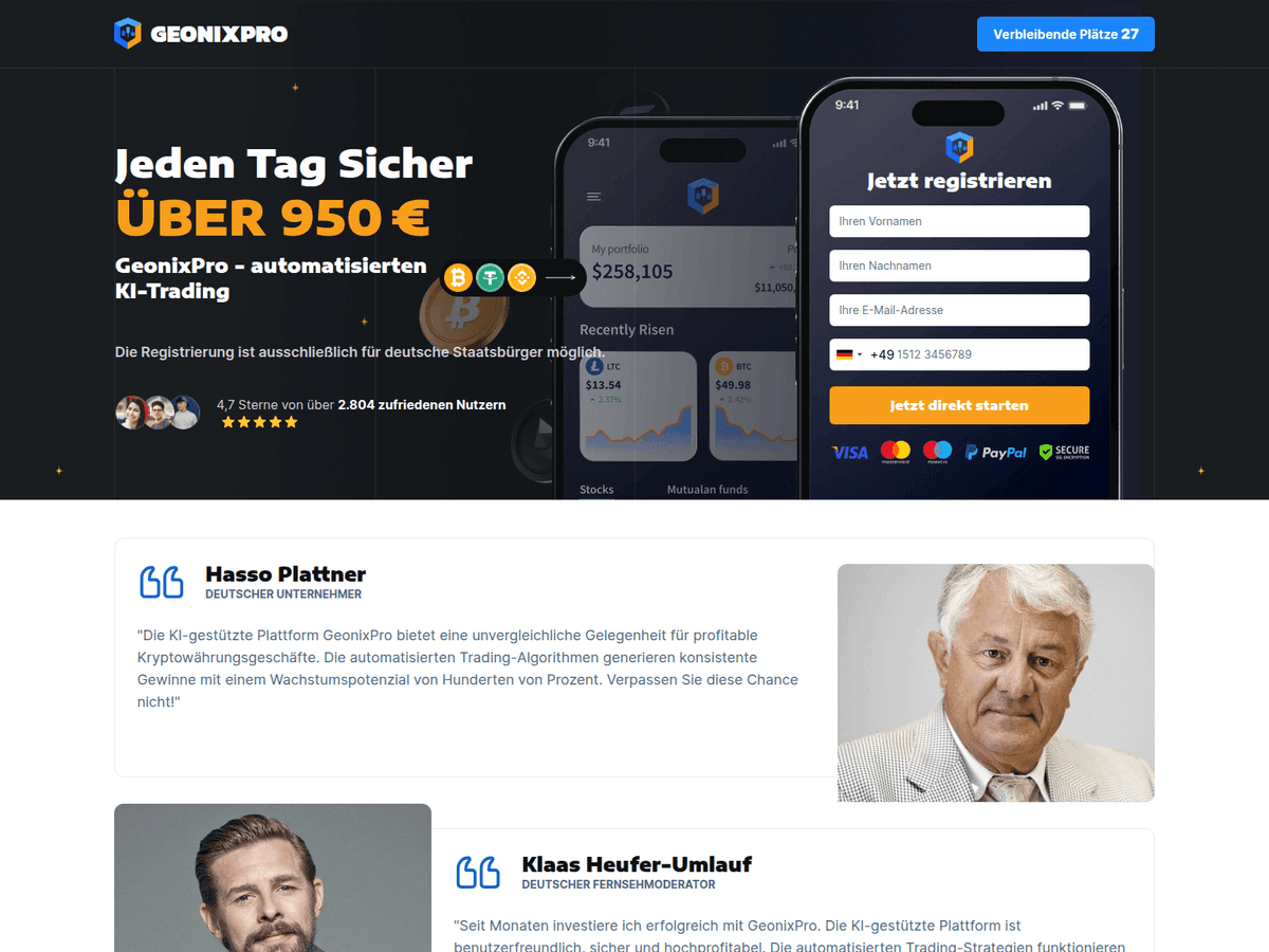 Screenshot der Webseite Geonixpro (geonixpro.net)