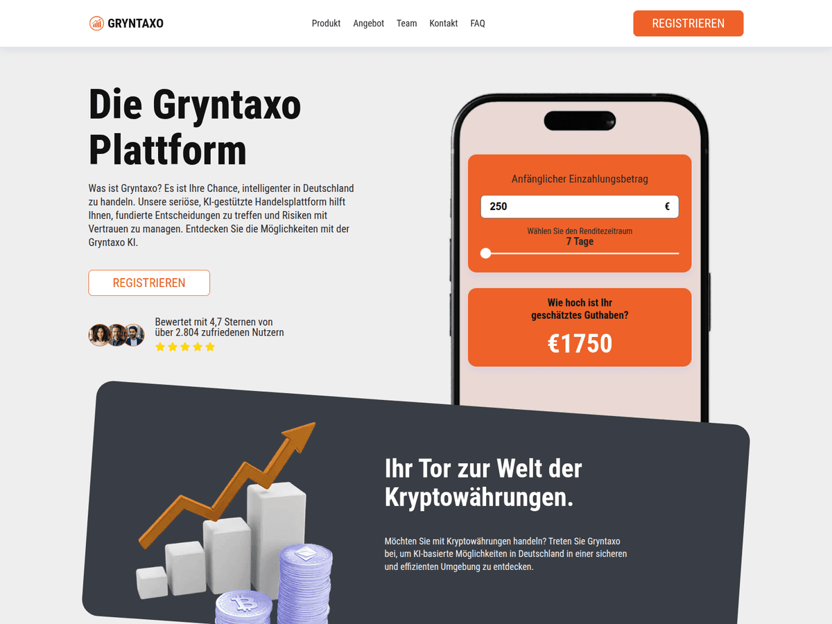 Screenshot der Webseite Gryntaxo (gryntaxo.de)