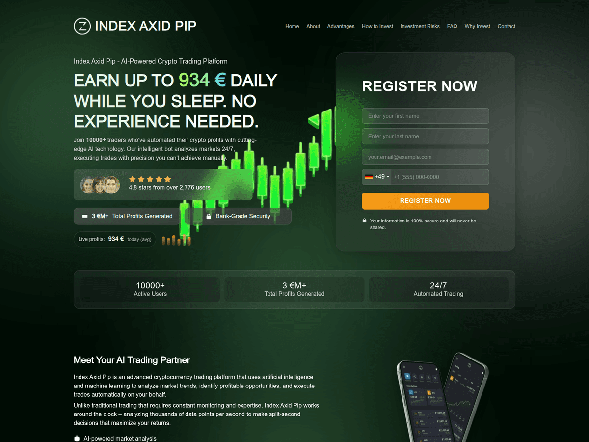 Screenshot der Webseite Indexaxidpiptrade (indexaxidpiptrade.com)