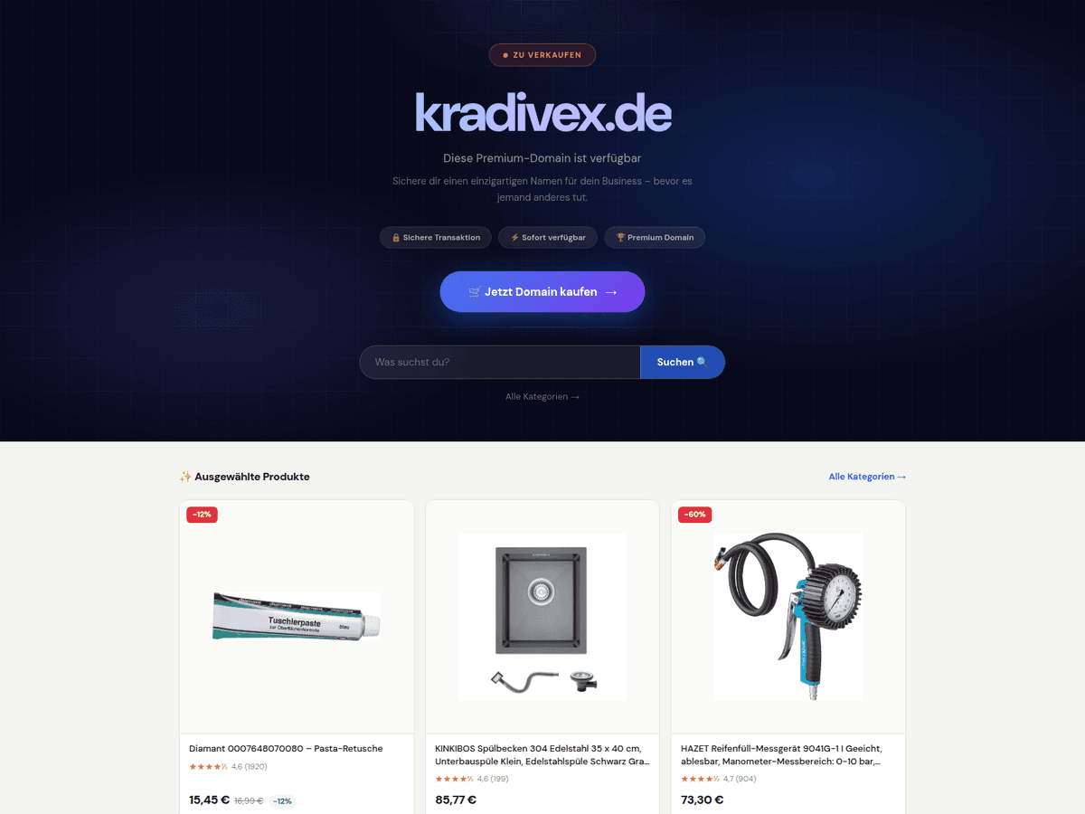 Screenshot der Webseite Kradivex (kradivex.de)