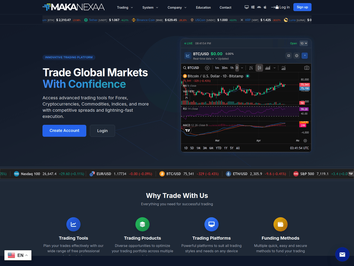 Screenshot der Webseite Makanexaa (makanexaa.com)