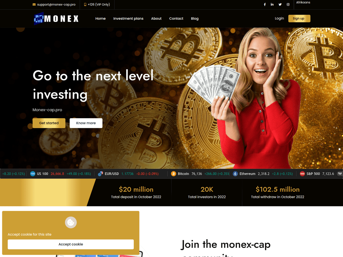 Screenshot der Webseite Monex Cap (monex-cap.pro)