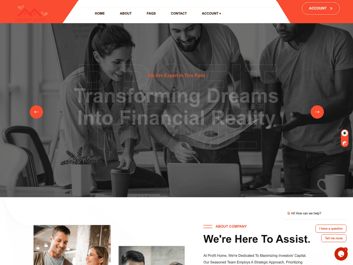 Screenshot der Webseite Profit Home (profit-home.com)
