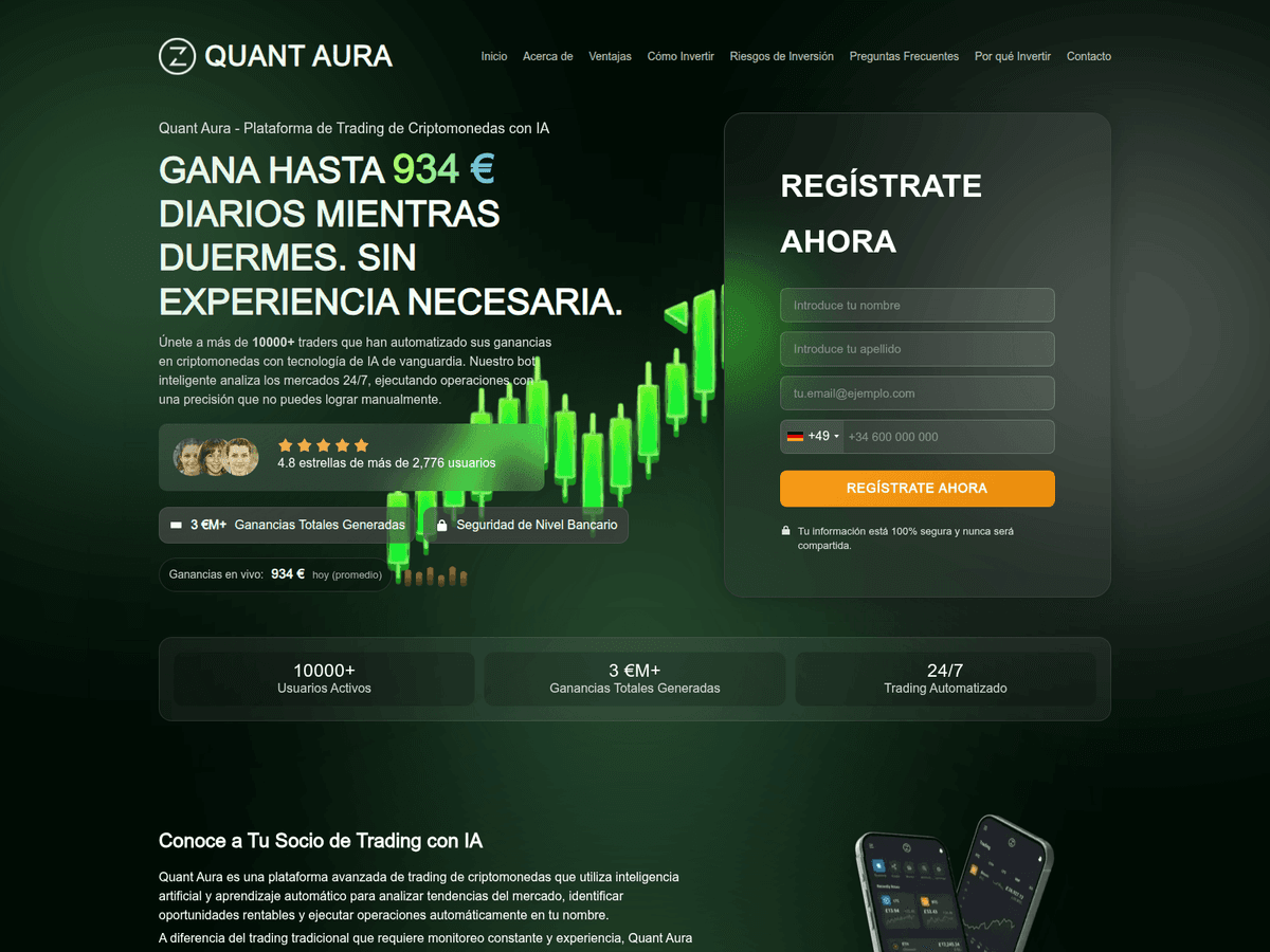 Screenshot der Webseite Quantauratrade (quantauratrade.com)