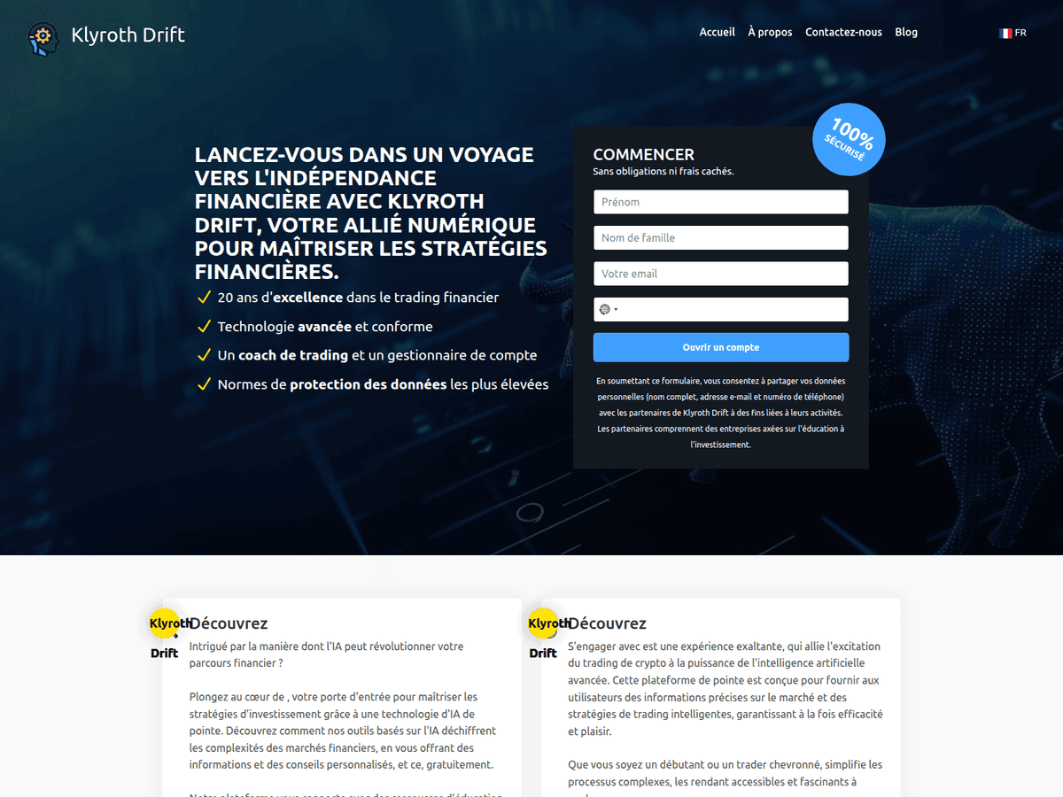 Screenshot der Webseite Theklyroth Drift (theklyroth-drift.com)