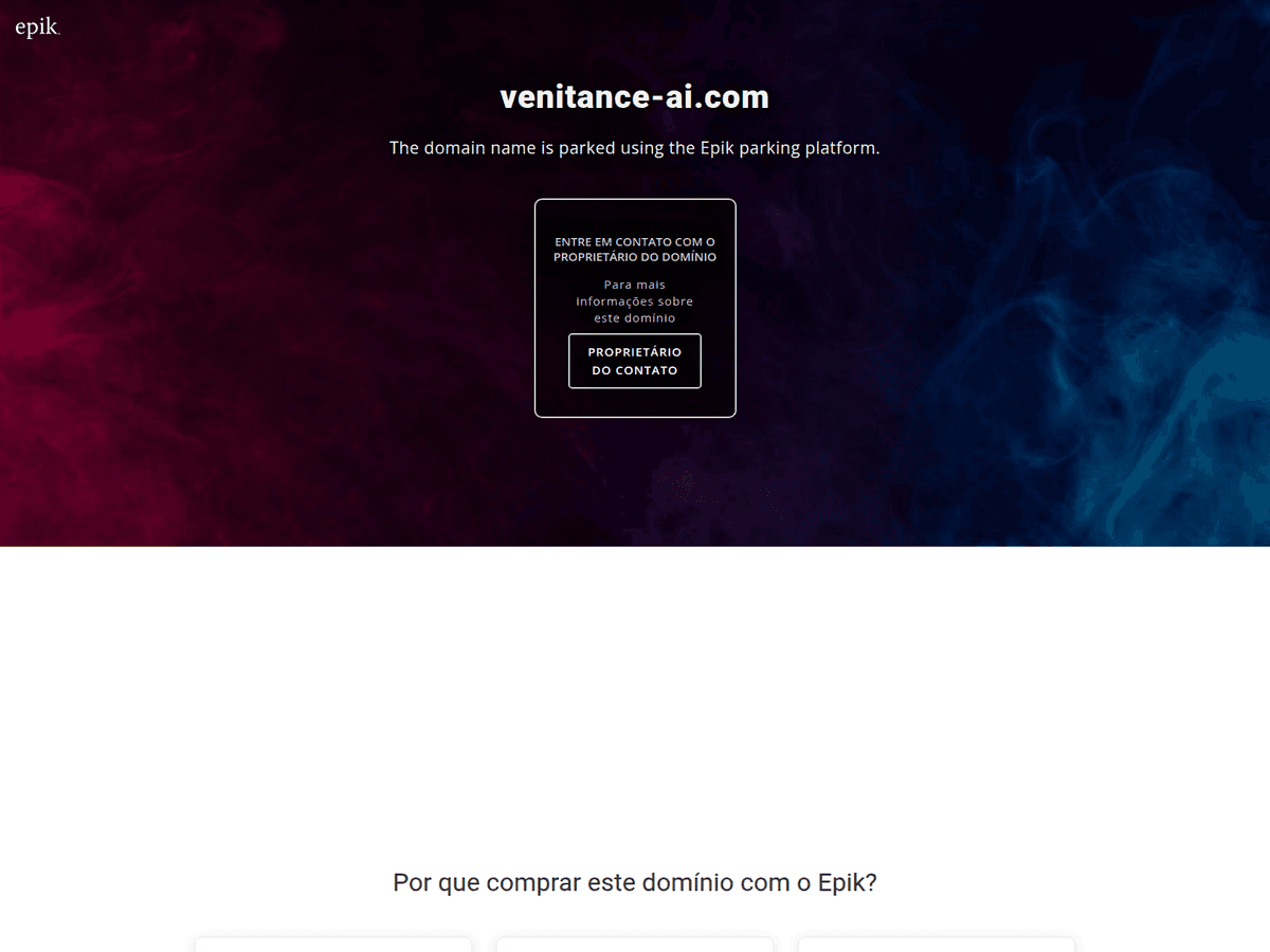 Screenshot der Webseite Venitance Ai (venitance-ai.com)