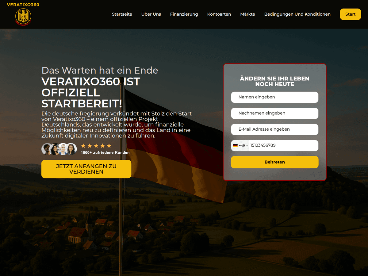 Screenshot der Webseite Veratixo360 (veratixo360.top)