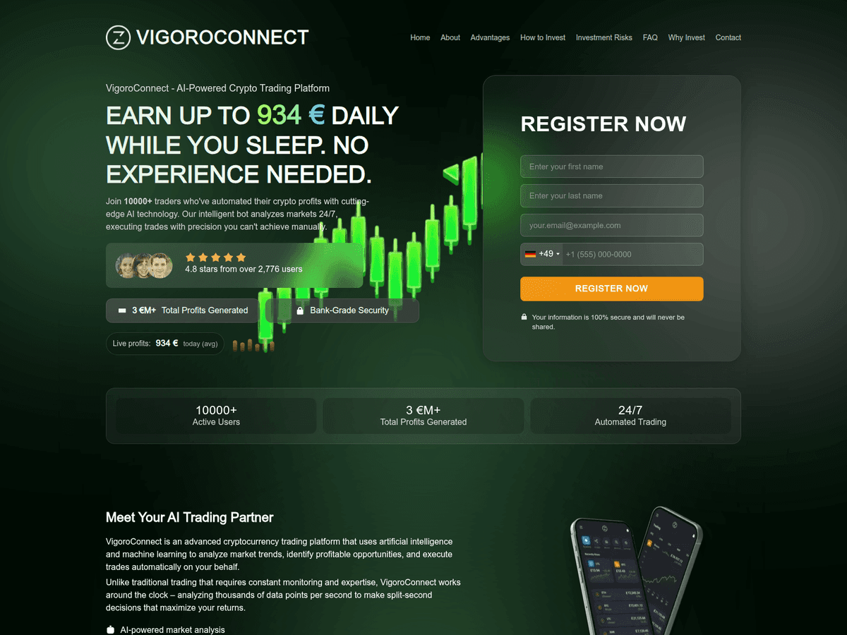 Screenshot der Webseite Vigoroconnect (vigoroconnect.com)