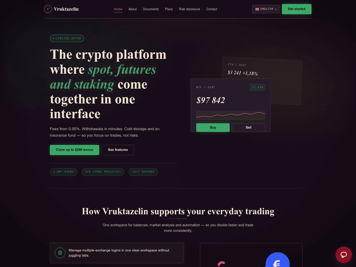 Screenshot der Webseite Vruktazelin (vruktazelin.tech)