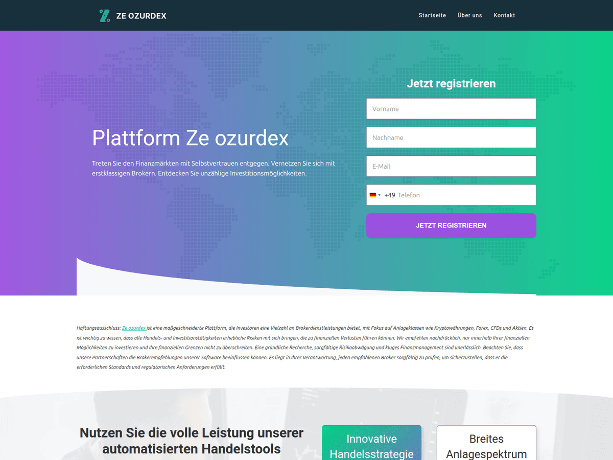 Screenshot der Webseite Zeozurdex (zeozurdex.com)