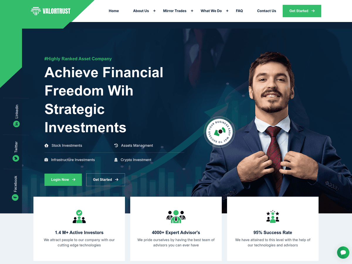 Screenshot der Webseite Valortrustcapital (valortrustcapital.com)
