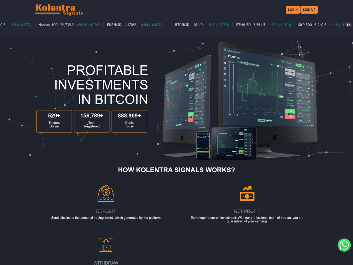 Screenshot der Webseite Multi Quest (kolentrasignals.multi-quest.online)