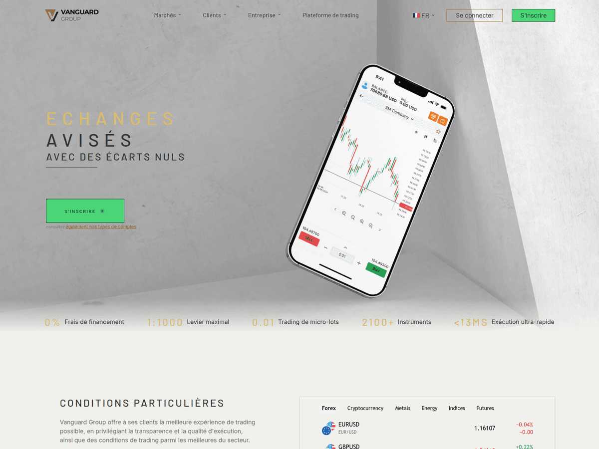 Screenshot der Webseite Vanguard Group (vanguard-group.pro)