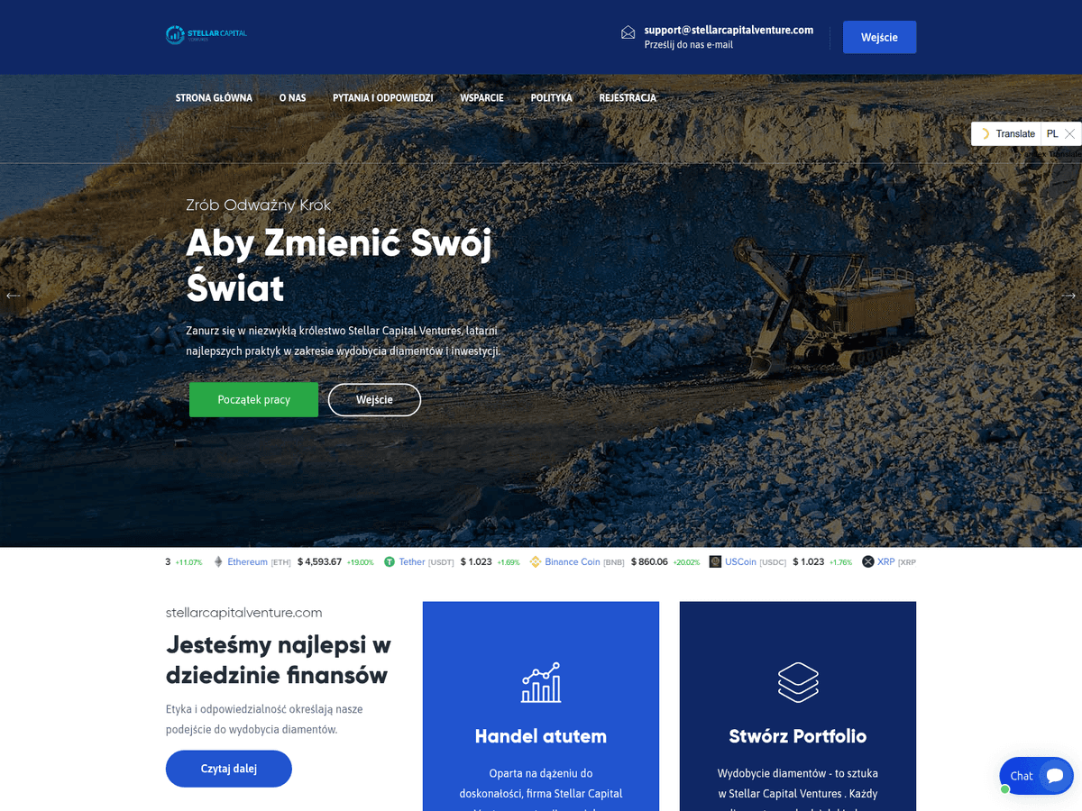 Screenshot der Webseite Stellarcapitalventure (stellarcapitalventure.com)