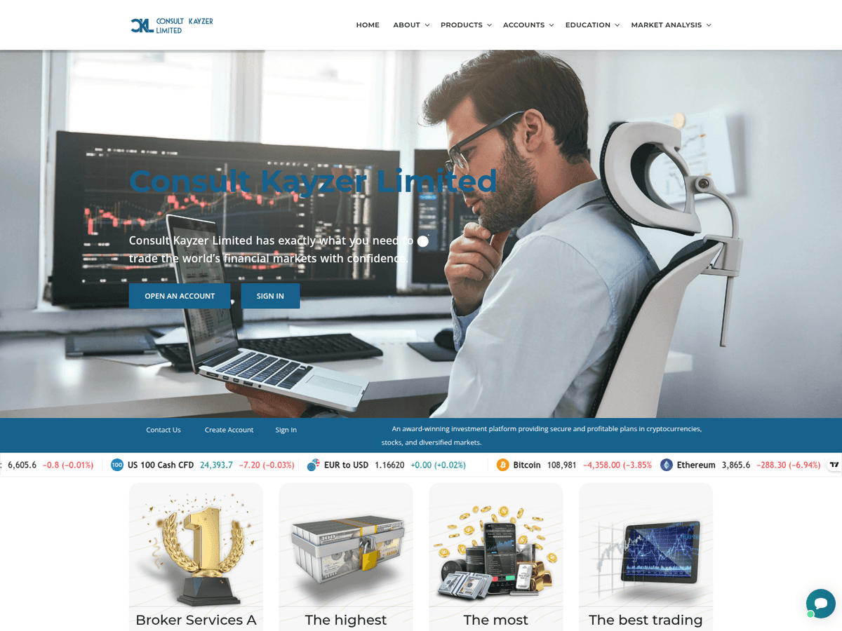 Screenshot der Webseite Consultkayzerltdck (in.consultkayzerltdck.com)