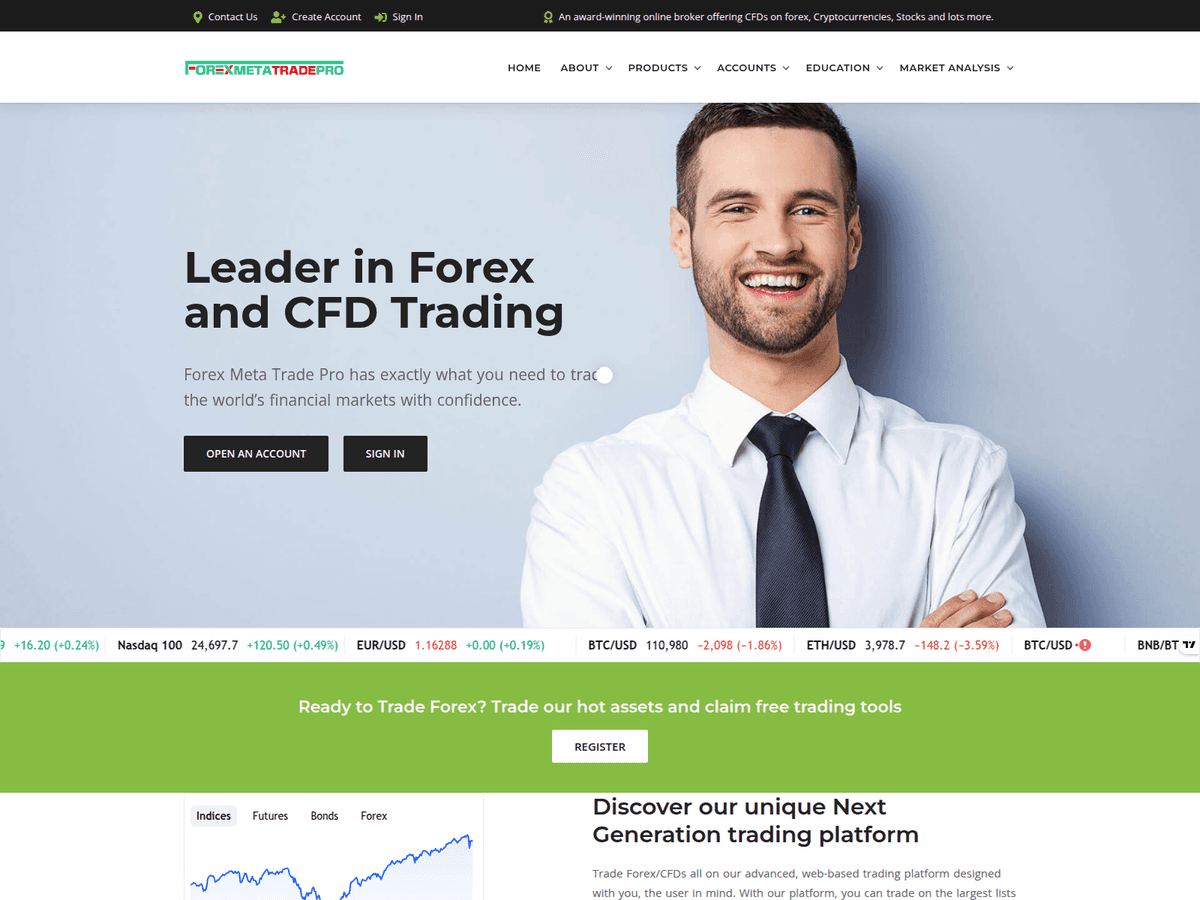 Screenshot der Webseite Forexmetatradepro (forexmetatradepro.com)