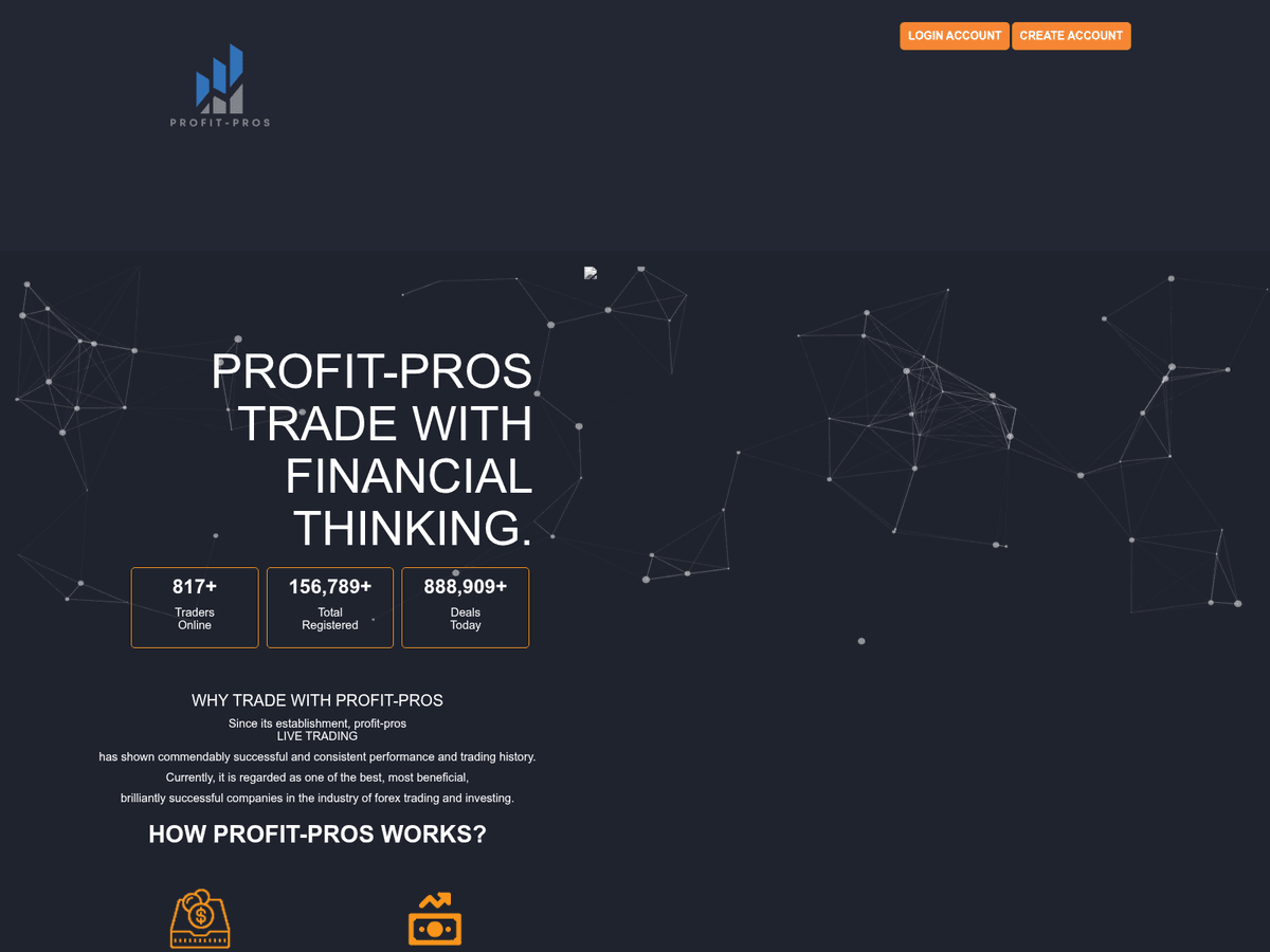 Screenshot der Webseite Profitpros (profitpros.online)
