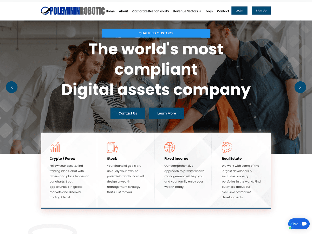 Screenshot der Webseite Polemininrobotic (polemininrobotic.com)
