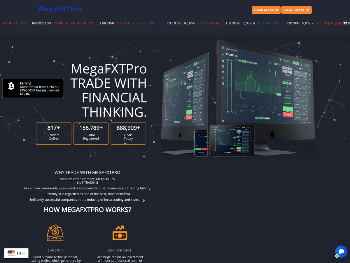 Screenshot der Webseite Megafxtpro (megafxtpro.net)