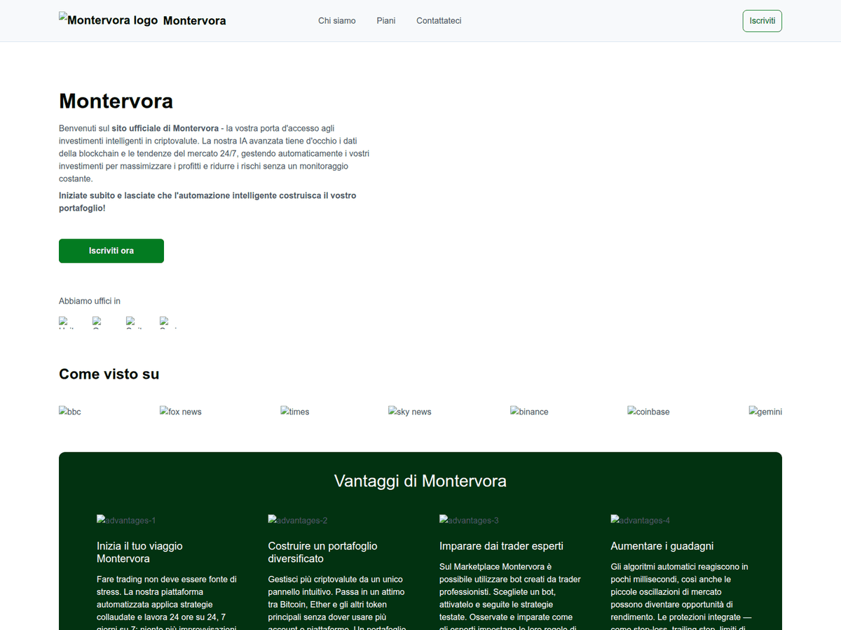Screenshot der Webseite Montervora (montervora.it)