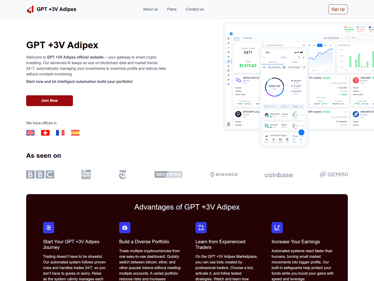 Screenshot der Webseite Gpt3vadipexofficial (gpt3vadipexofficial.com)
