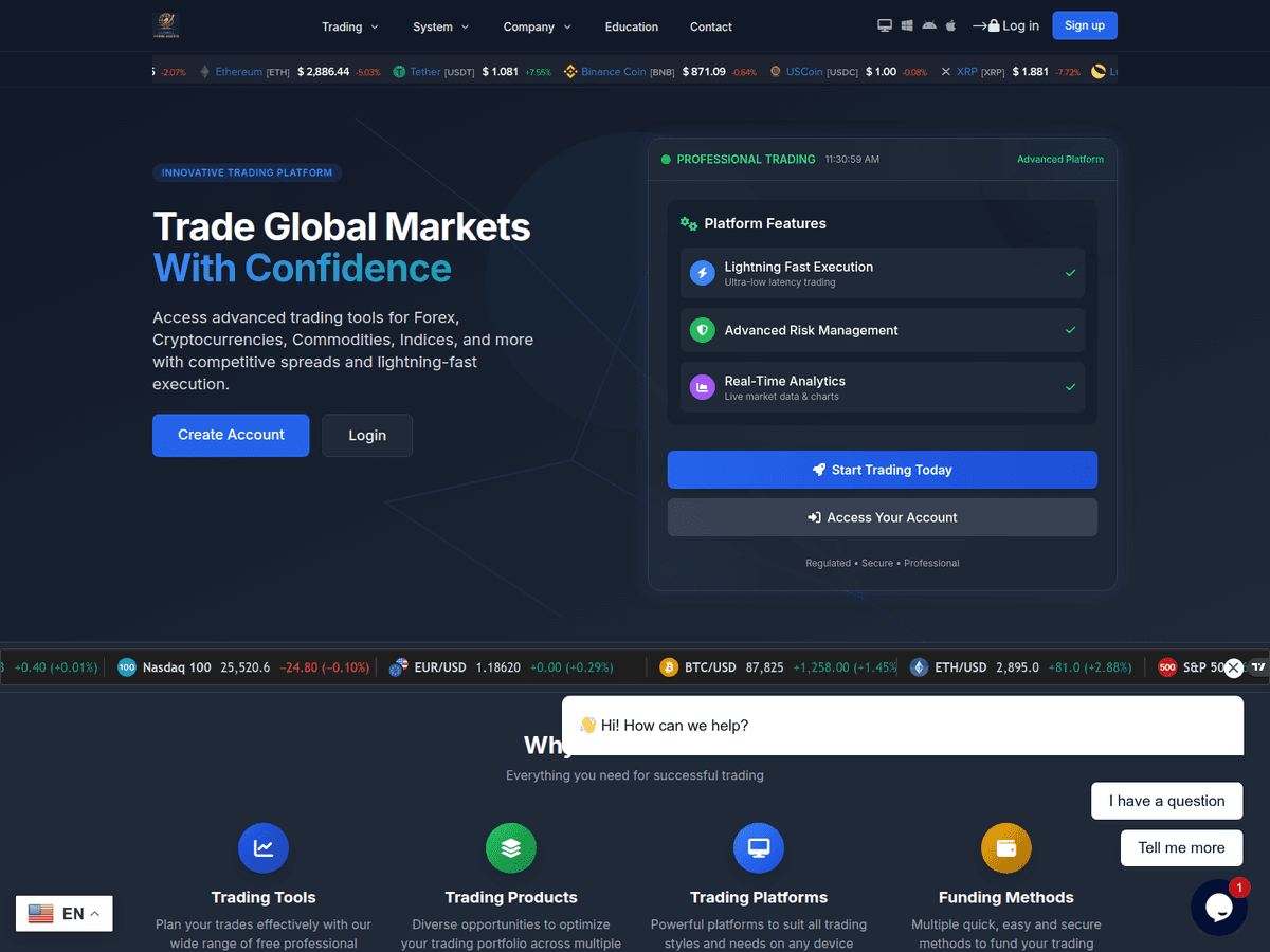 Screenshot der Webseite Globalprimeassets (globalprimeassets.org)