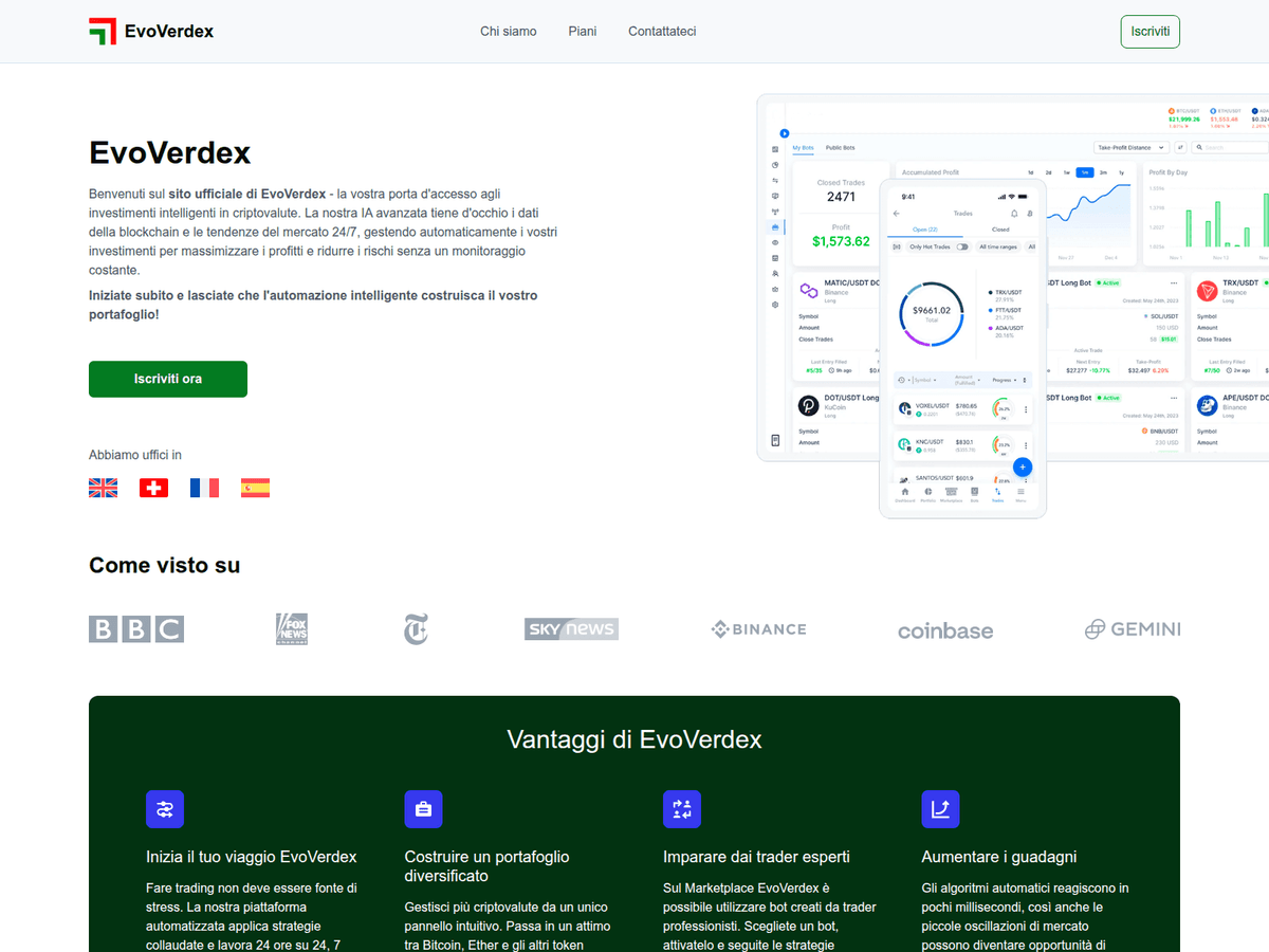 Screenshot der Webseite Evoverdex (evoverdex.it)