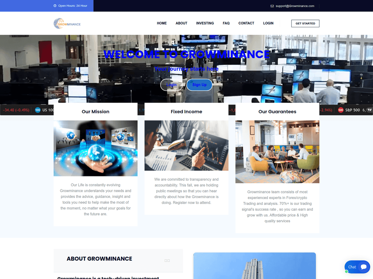 Screenshot der Webseite Growminance (growminance.com)