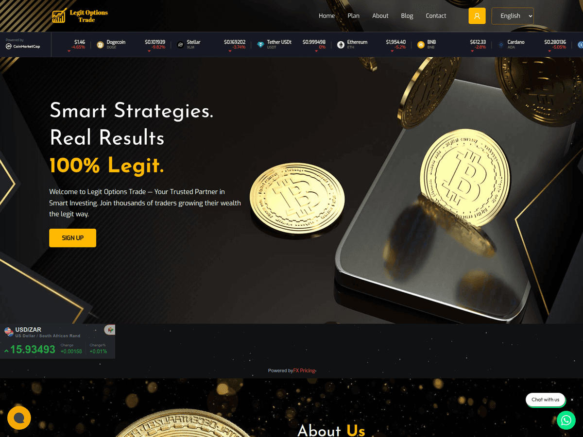 Screenshot der Webseite Trustpayldt (legitoptionstrade.com.trustpayldt.com)