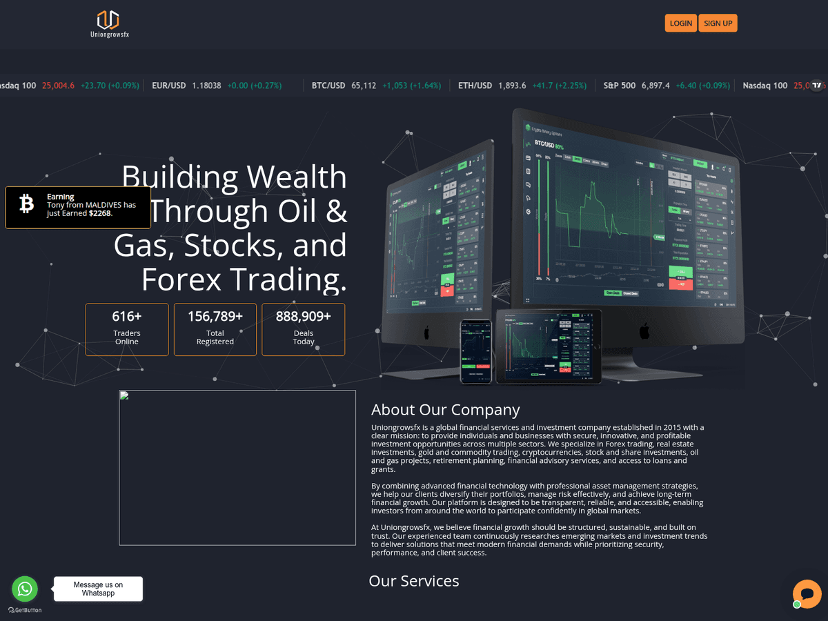Screenshot der Webseite Union Growfx (union-growfx.ltd)