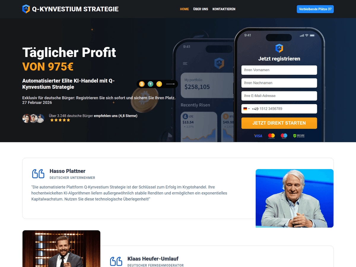 Screenshot der Webseite Q Kynvestium Strategie (q-kynvestium-strategie.com)