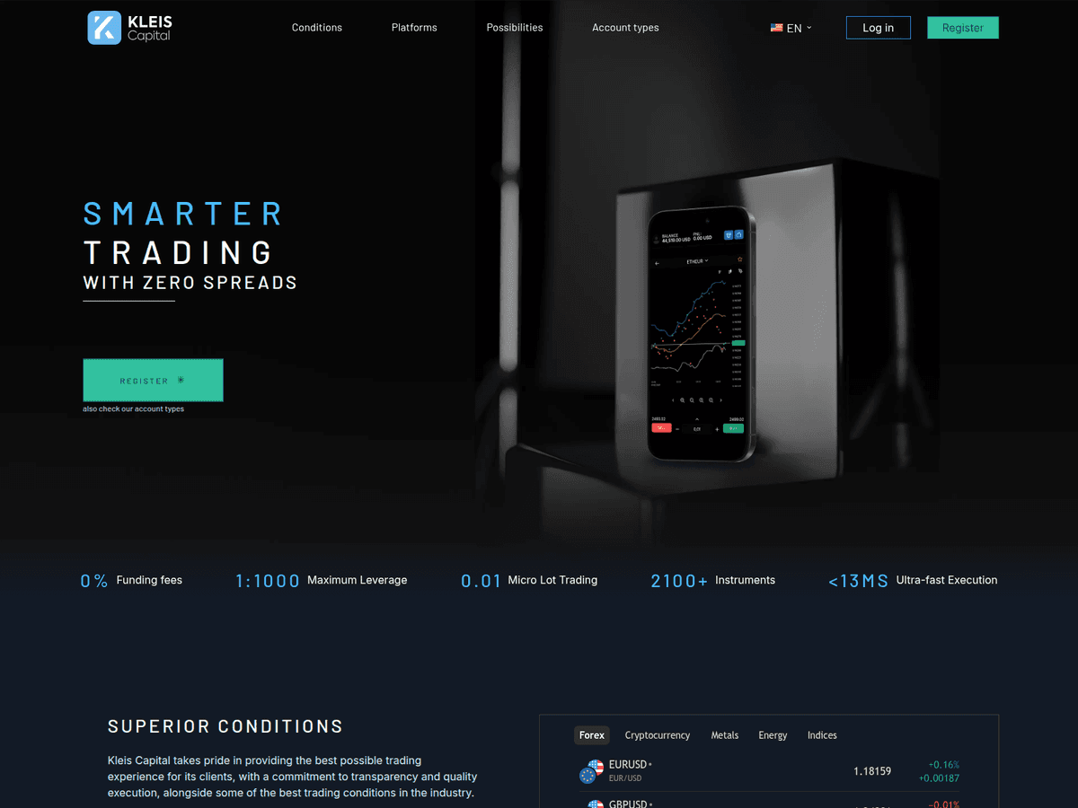 Screenshot der Webseite Kleis Capital (kleis-capital.com)