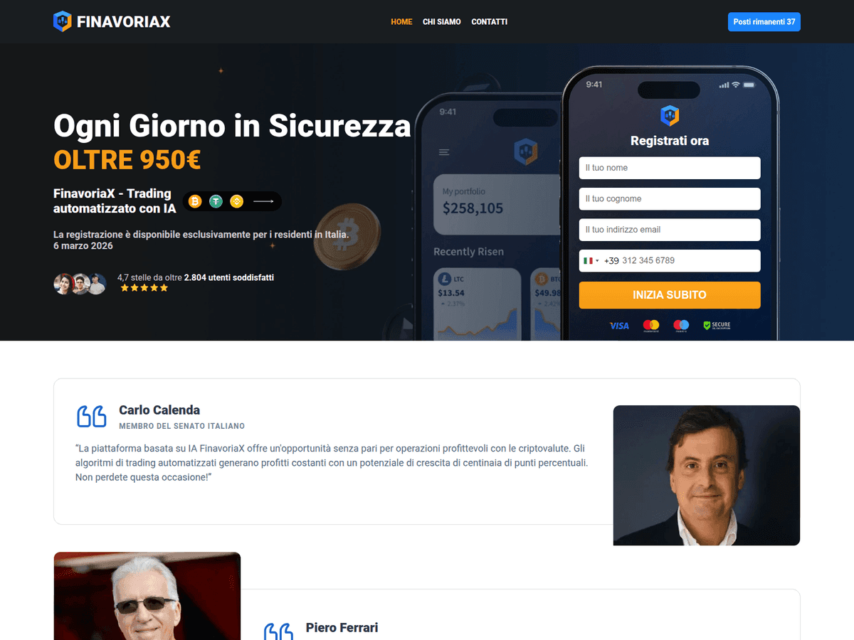 Screenshot der Webseite Finavoriax (finavoriax.net)