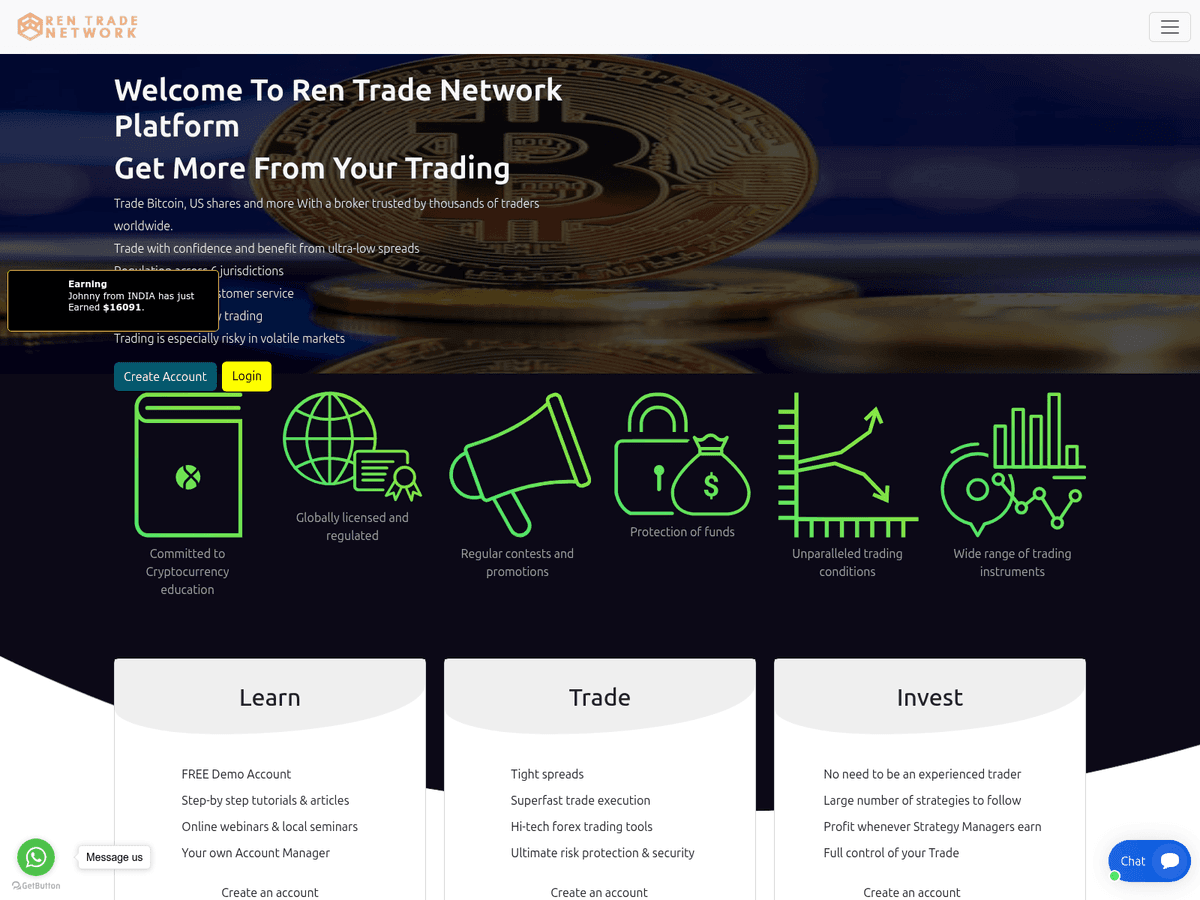 Screenshot der Webseite Weareadvancecryptotrader (rentradenetwork.com.weareadvancecryptotrader.com)