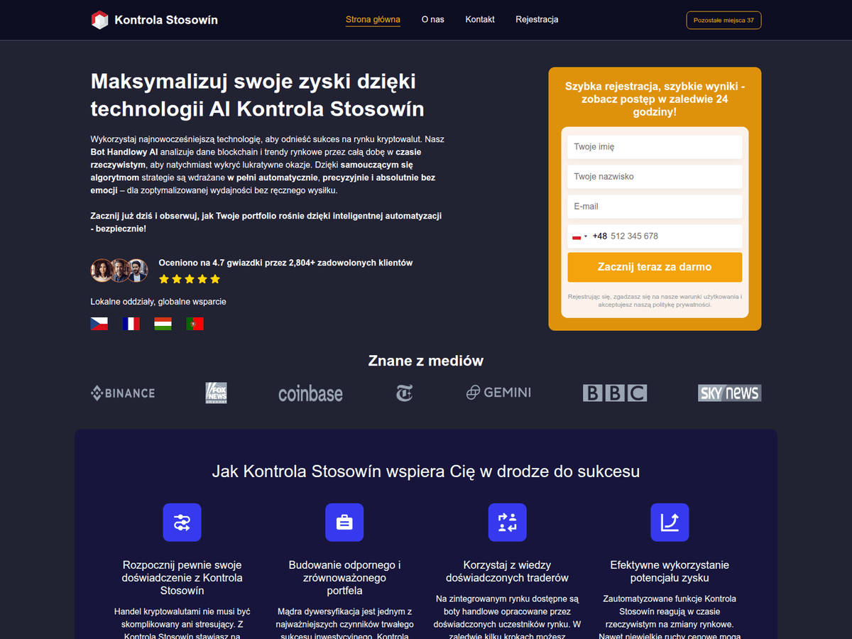 Screenshot der Webseite Kontrolastosowin (kontrolastosowin.com)