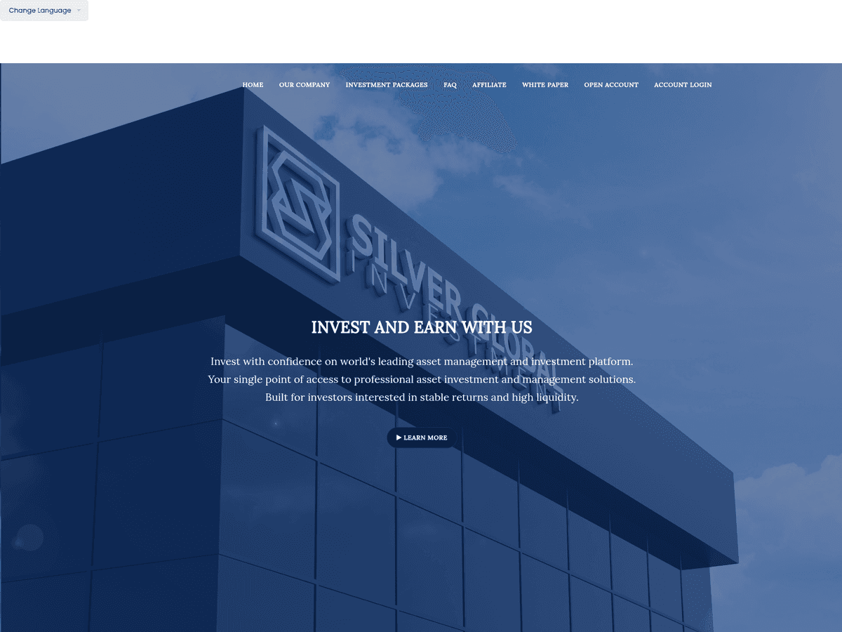 Screenshot der Webseite Silverglobalinvestment (silverglobalinvestment.com)