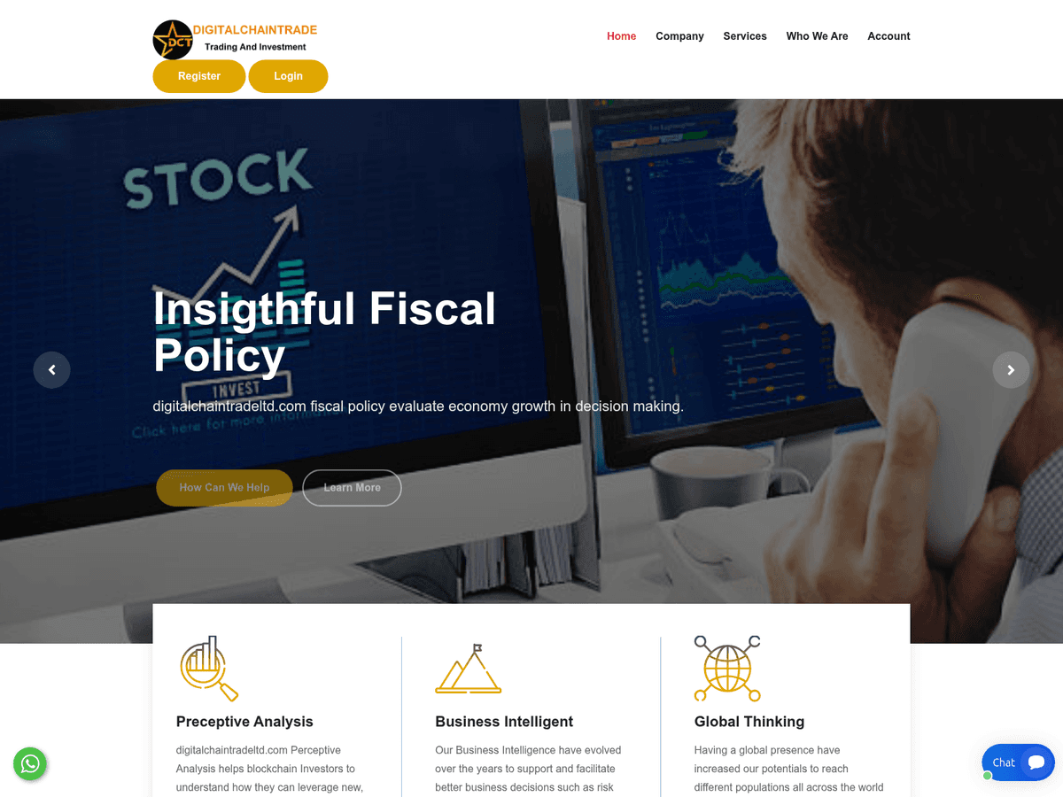 Screenshot der Webseite Digitalchaintradeltd (digitalchaintradeltd.com)