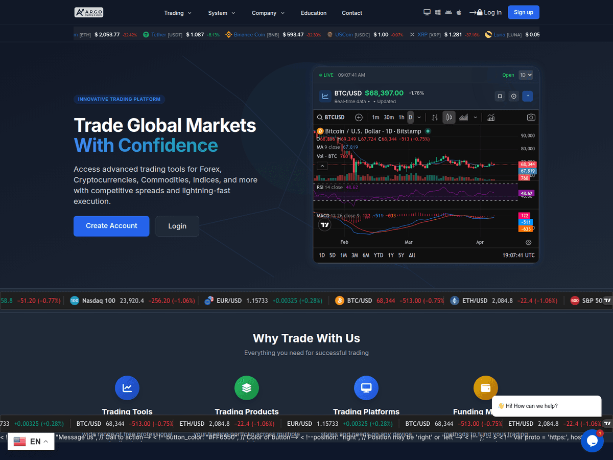 Screenshot von Argotradinginvestment
