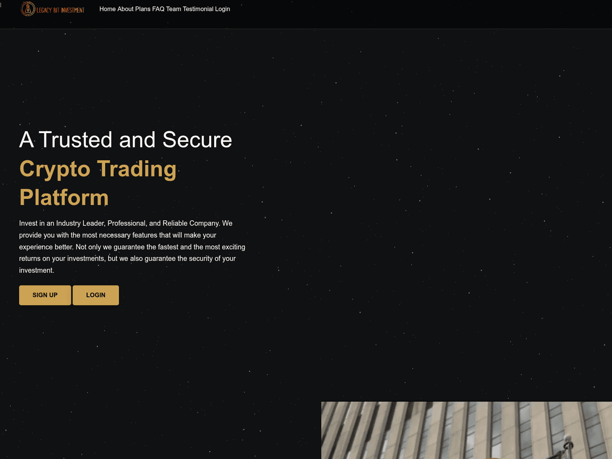 Screenshot der Webseite Legacybitinvest (legacybitinvest.org)