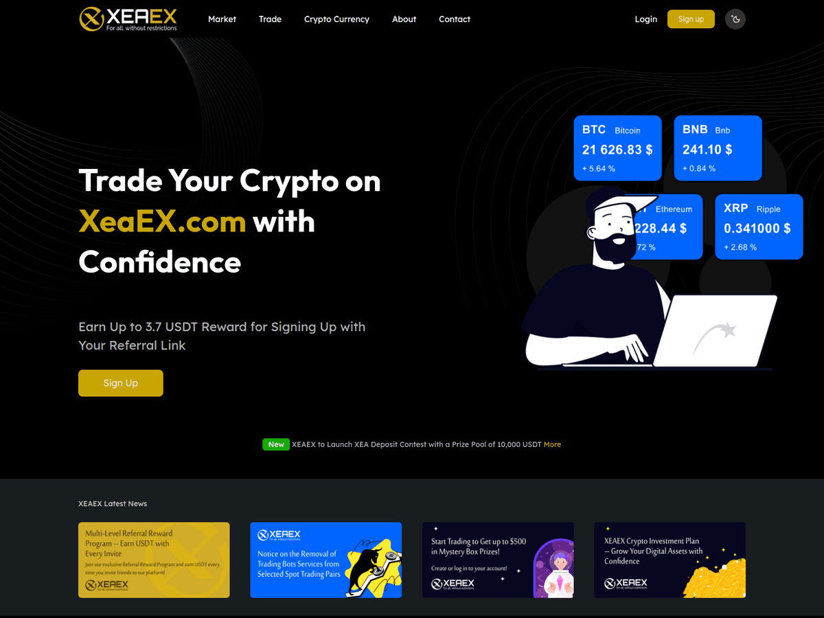 Screenshot der Webseite Xeaex (mail.xeaex.com)