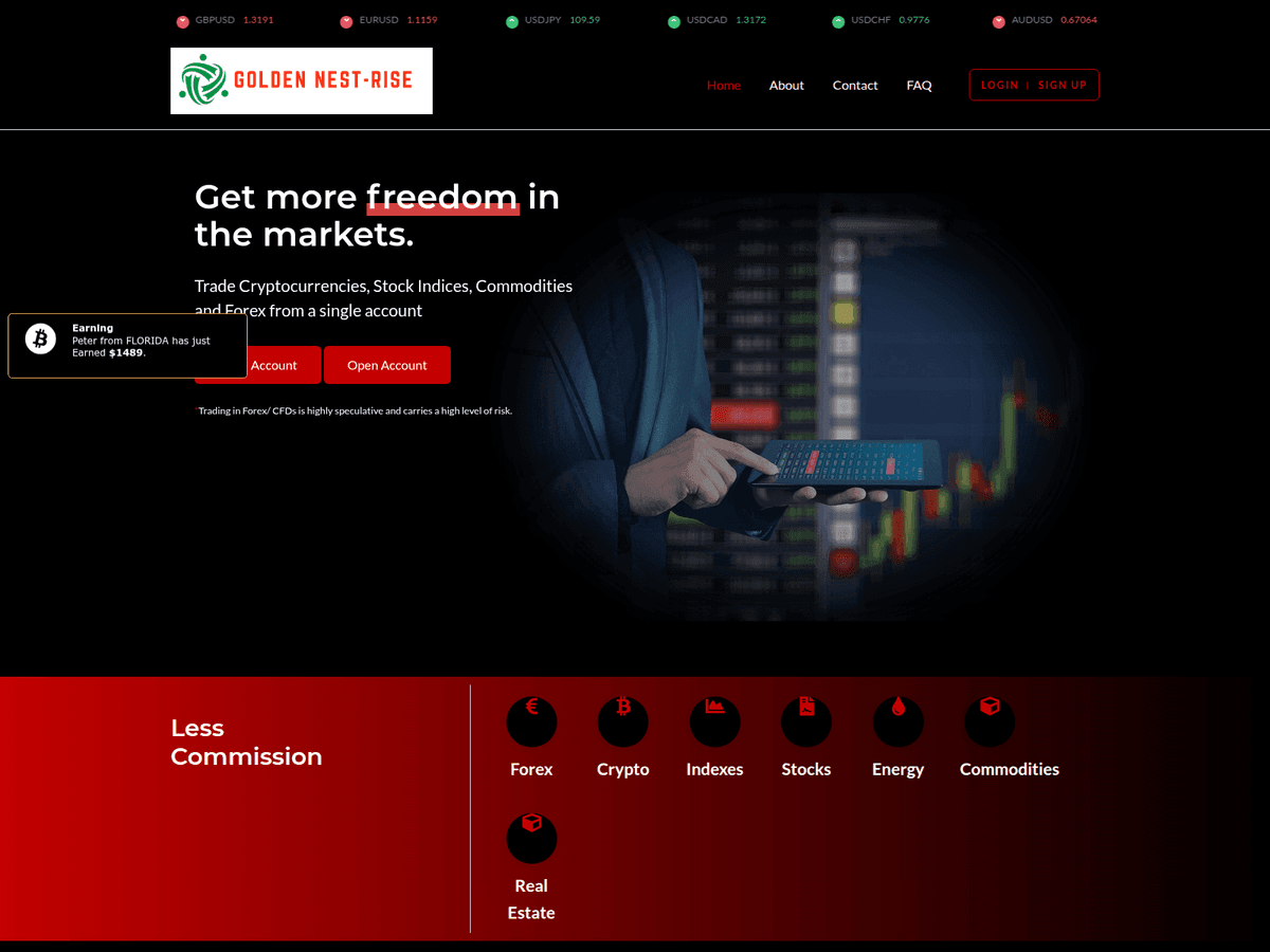 Screenshot der Webseite Goldennestrise (goldennestrise.com)