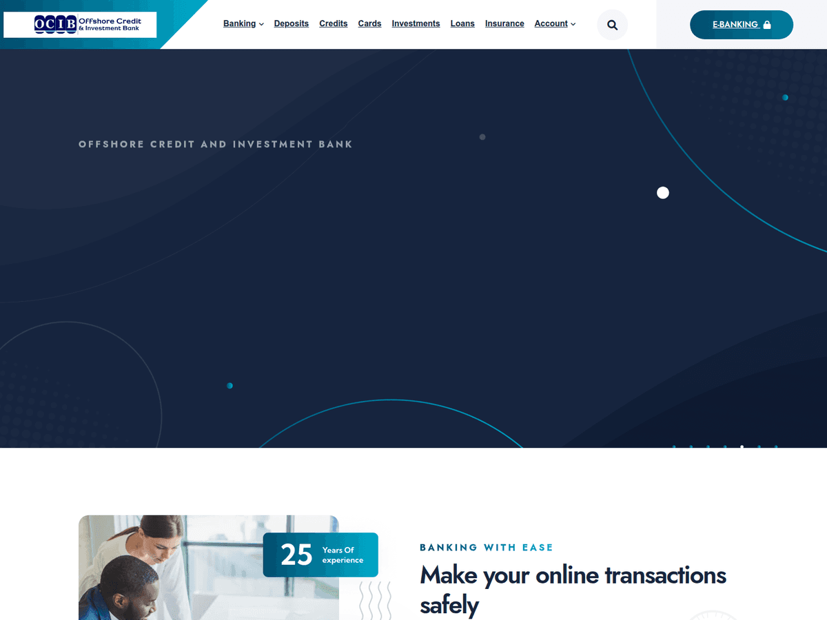 Screenshot der Webseite Ocaib (ocaib.com)