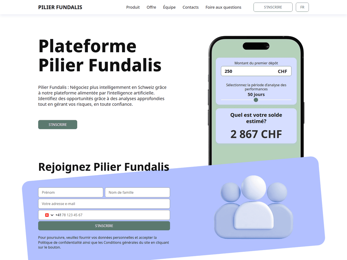 Screenshot der Webseite Pilier Fundalis (pilier-fundalis.com)