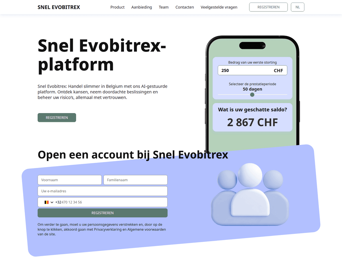 Screenshot der Webseite Snel Evobitrex (snel-evobitrex.com)